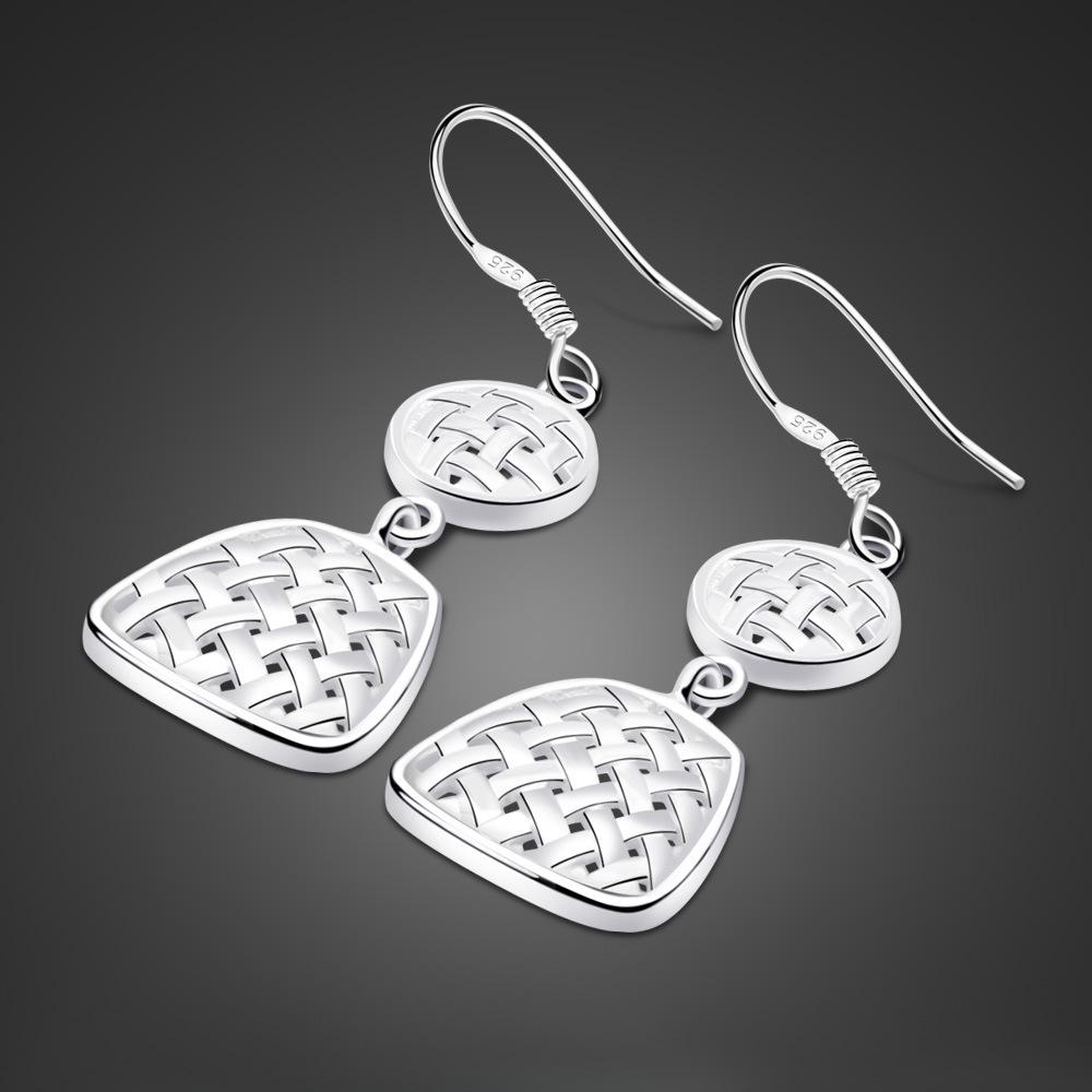 

New Earrings Temperament Creative Geometric Earrings Bohemian Silver Plated Woven Exaggerated Jewelry