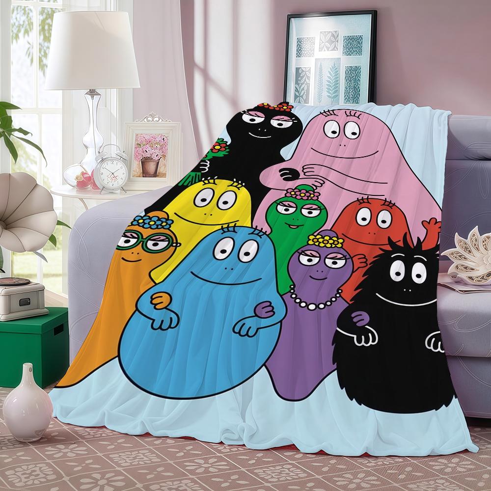 Cartoon Barbapapa Blanket Soft and Skin Friendly For Couch Bed Napping Bedspread All Seasons Comforter
