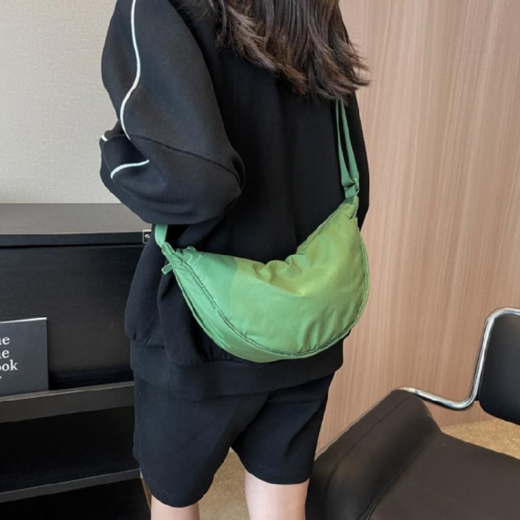 Simple Crossbody Bag for Women Nylon Shoulder Bag Dumpling Bag Satchel Bag