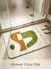 Modern Abstract Geometric Irregular‑Shaped Area Rug Soft Flannel Absorbent Non‑Slip Floor Mat Olive‑Green & Mustard‑Yellow Art C