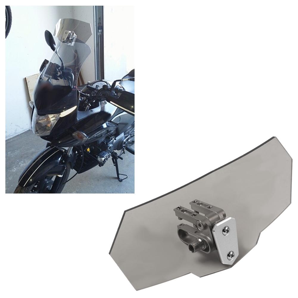 Universal Airflow Adjustable Motorcycle Windscreen Windshield Wind Deflector (Black)
