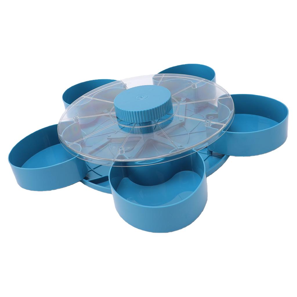 Plateau de service divisé pour snacks, trempettes, apéritifs de fête, boîte à snacks rotative avec couvercle, plateau pour fruits et légumes pour