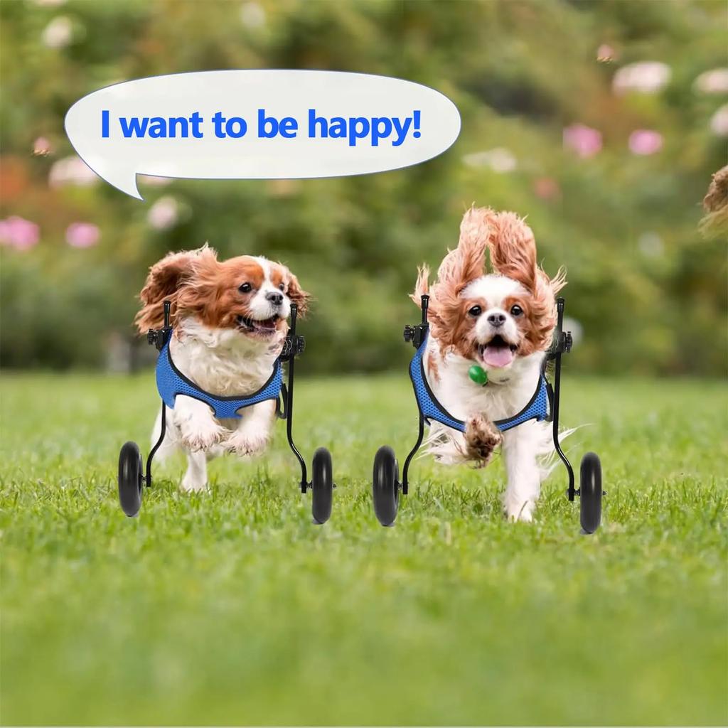 XS/S/M Adjustable Dog Wheelchairs for Back Legs Dog Wheelchair Cart for Hip Support Mobility Aids for Small Pets Hind Limbs