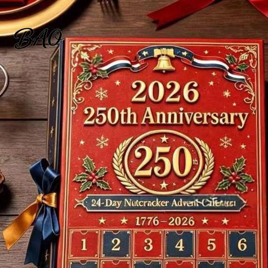 Kids Christmas Gift 2026 Nutcracker Advent Calendar, 24-Day Retro Soldier Figure Countdown Set, 2D for Children Flat Acrylic Tree Hanging Decor,