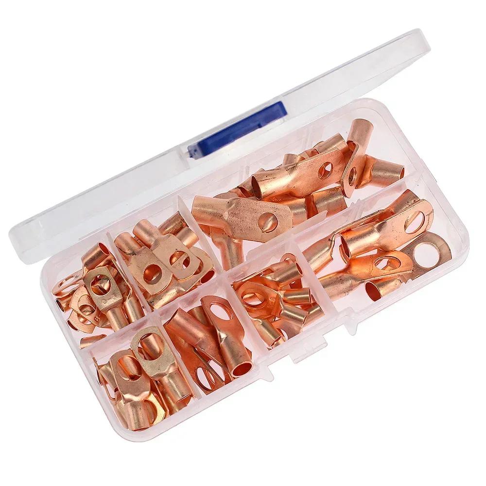 60 Stück SC-Serie Klemmen Drahtverbinder Blankes Kabel gecrimpt gelötet Klemme Blankklemmen Kabelschuh Verzinnte Kupferrohr-Kabelschuhe Ring