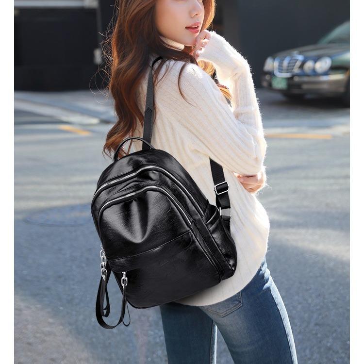 Schoolbag1011 New Korean Backpack Casual Versatile Fashion PU Large Capacity Women's Backpack Women