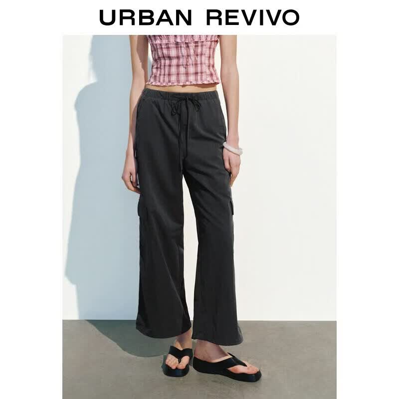 UR2026 Women s Casual Wide-Leg Drawstring Pants L