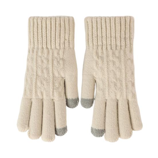 Thick Warm Knitted Gloves Windproof Touch Screen Winter Gloves for Riding Skiing Men Women Keep Warm Mittens