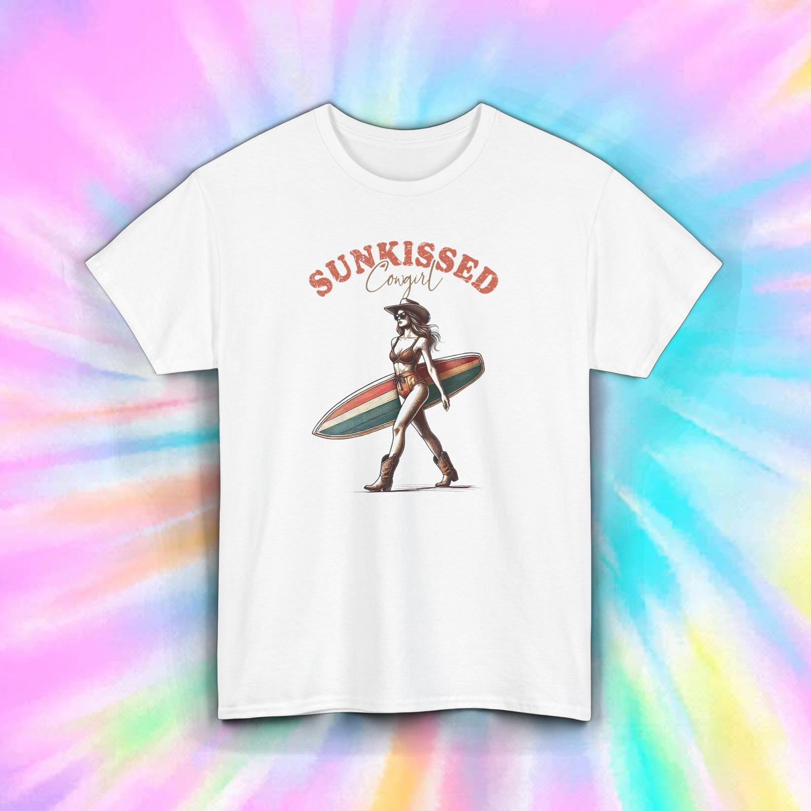 Sunkissed Cowgirl Shirt Retro Western Beach Surfer Babe Graphic Tee S-5XL XXXXL