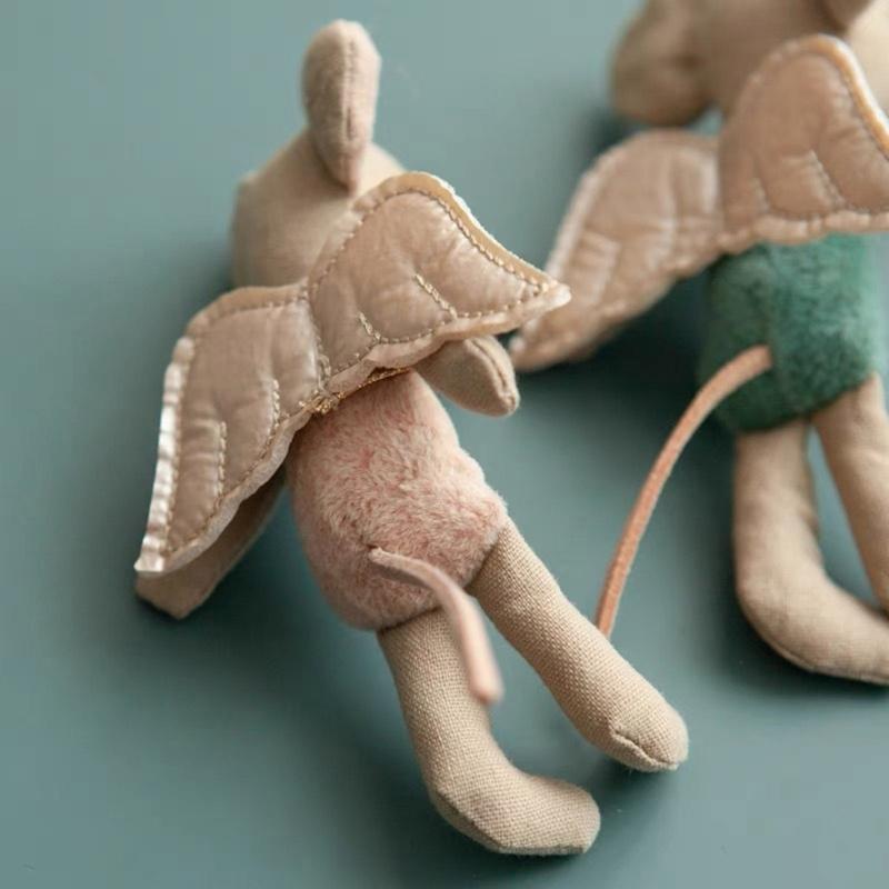 Adorable Cotton Linen Mouse Toy Creative Mouse Doll Animal Gift for Infant Photography Props and Nursery Decoration