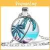 Elegant Silver Necklace With Stunning Paris Eiffel Tower And Beach Palm Tree Design