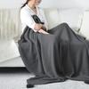 Waffle Pattern Nordic Knitted Blanket with Tassel Sofa Blanket Simple Nap Blanket  Bed