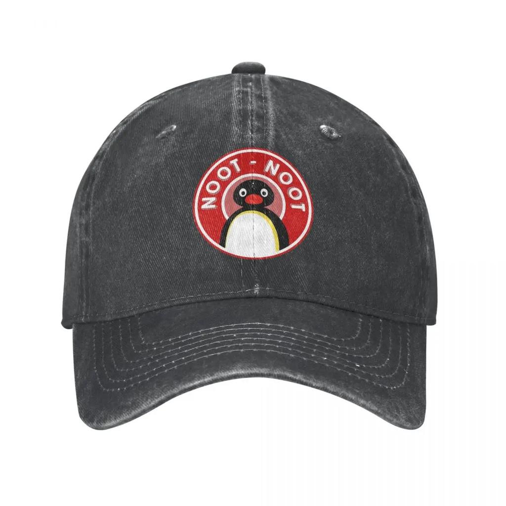 Pingu Noot Noot Logo Baseball Caps Angery Pingu Distressed Washed Caps Hat Vintage Golf Adjustable Sun Cap