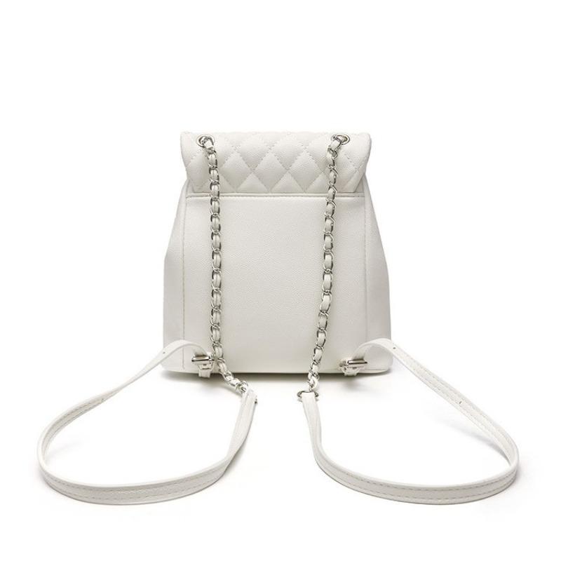 Small-scale Design Diamond-patterned Chain Shoulder Bag - Large Capacity, Fashionable Student and Casual Backpack