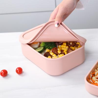 Silikonový Bento Box Vyrobený z platinového LFGB německého silikonu - Vhodný do mikrovlnné trouby, mrazáku a trouby - Nádoba na oběd, svačinu a jídlo