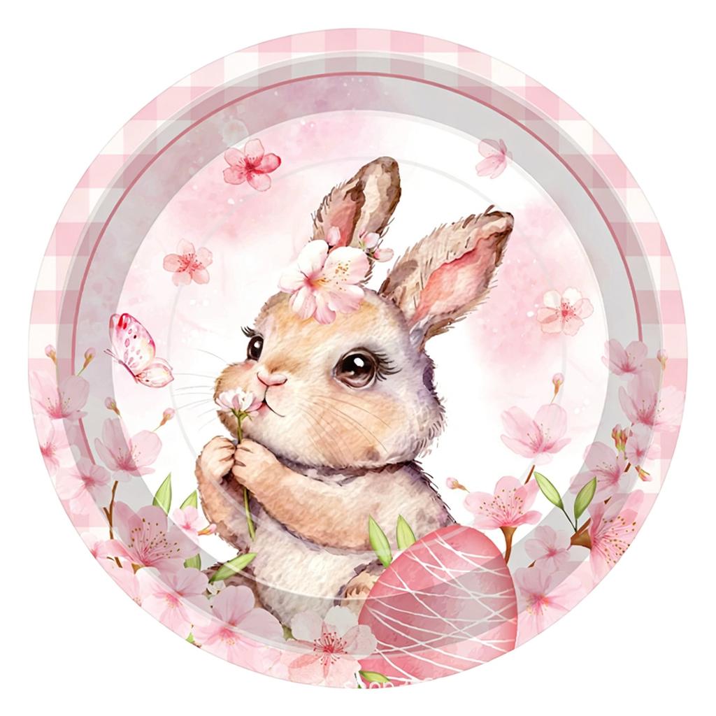 Watercolor Easter Themed Party Paper Plates Paper Cups Tissue Paper Straws Disposable Party Tableware Decorations