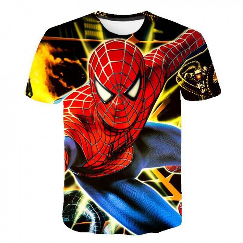 Fashionable Men's Spider Man 3d Printed T-Shirt Superhero Battle Posture 3d Printed Summer Trend Short Sleeved Tee Tops Clothing