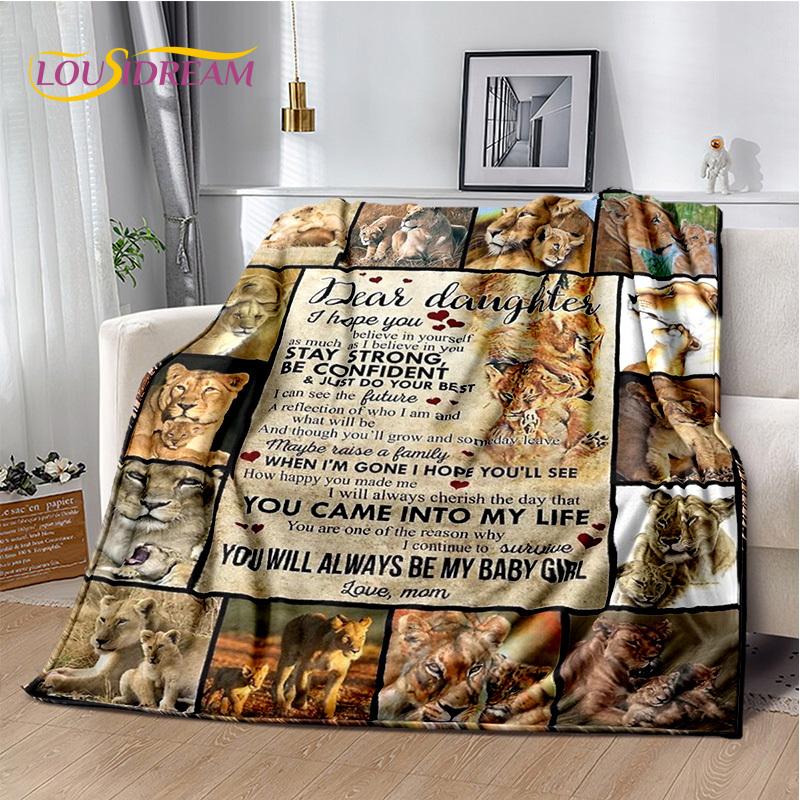 To My Daughter Son Grandedaughter Letter Christmas Present New Year Blanket,Soft Throw Blanket for Home Bedroom Bed Sofa Cover