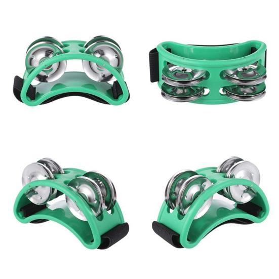 Tambourines Musical Instrument Foot Percussion Bells Steel Jingle Drum Adjustable Elastic