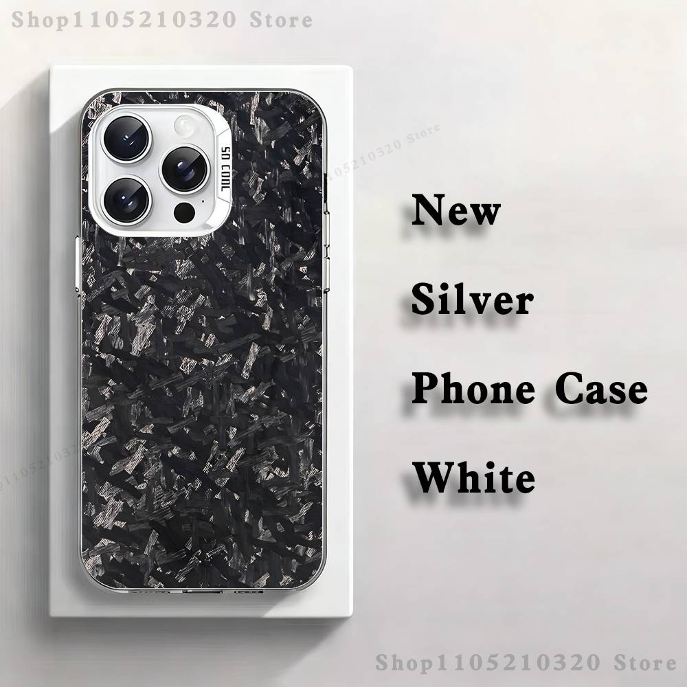 Carbon Fiber Pattern Phone Case For iPhone 17,16,15,14,13,12,11,Mini,Pro,E,MAX White Matte Silicone Whtie Cover