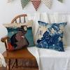 Japanese Artist Exhibition Pillow Case Plush Fabric Soft Pillowcase Double Sided Print Cushion Cover Household Gifts