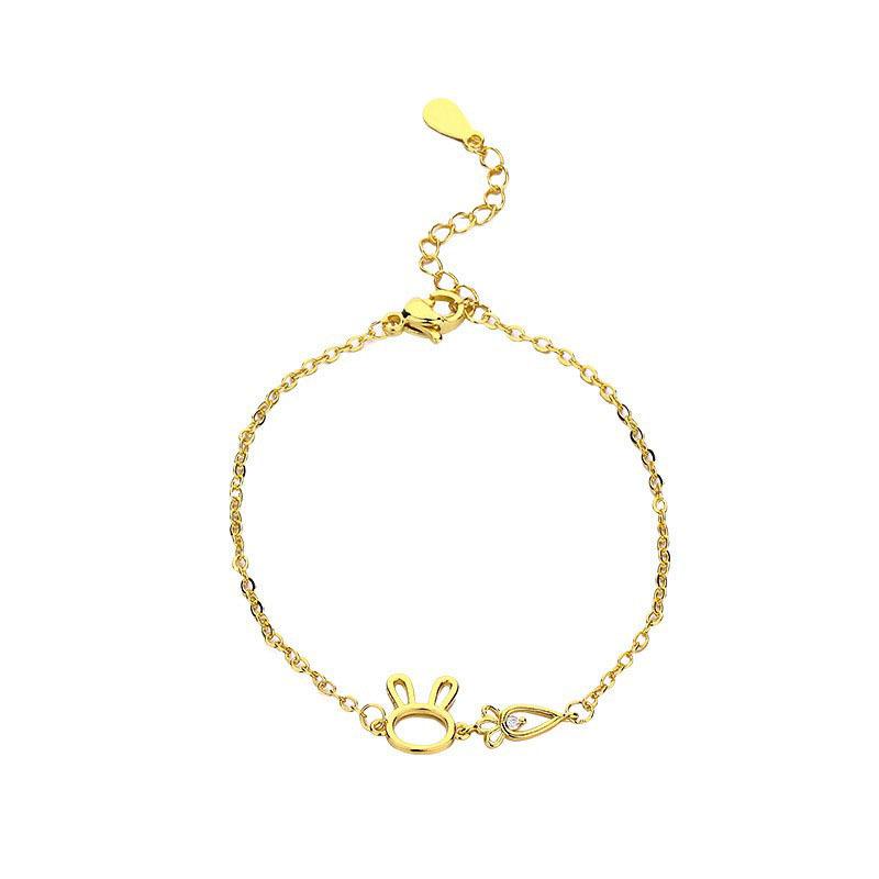 Diamond-encrusted Bunny Carrot Girlfriend Bracelet Japanese and Korean Cute Girl Heart Mori Hollow Design Bracelet