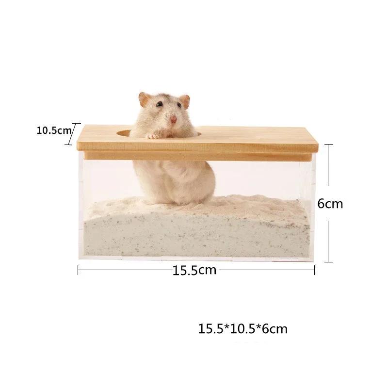 Hamster Bathroom House Sandbox Full Transparent Urine Sand Basin Golden Bear Supplies Sand Bath Container Hamster Bathroom