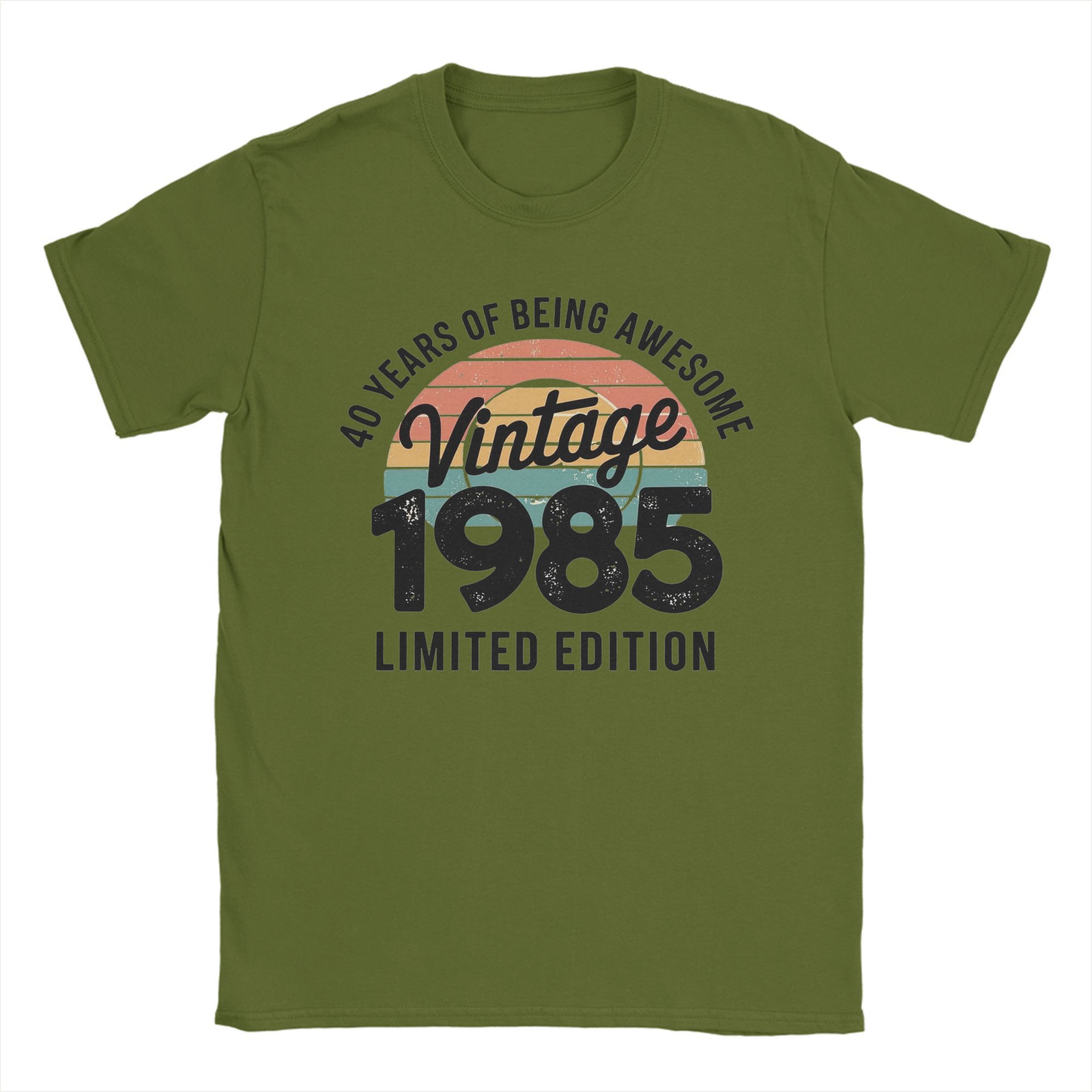 

40th Birthday Vintage 1985 Sunset T-Shirt for Men Casual Cotton Tees O Neck Short Sleeve T Shirt Plus Size Clothing 4XL