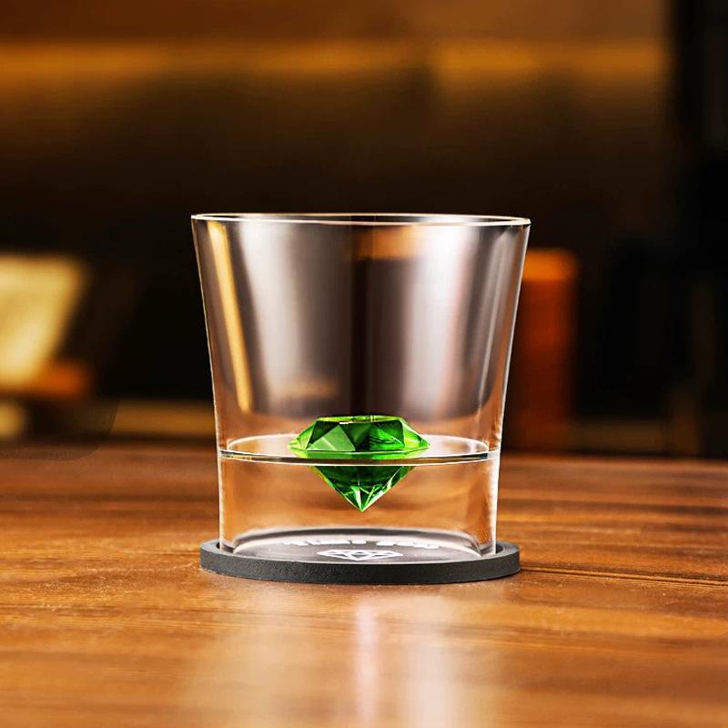 Crystal glass, whiskey glass, wine glass, K9 crystal diamond glass, water glass, creative beer and liquor glass, gift box set 250ml