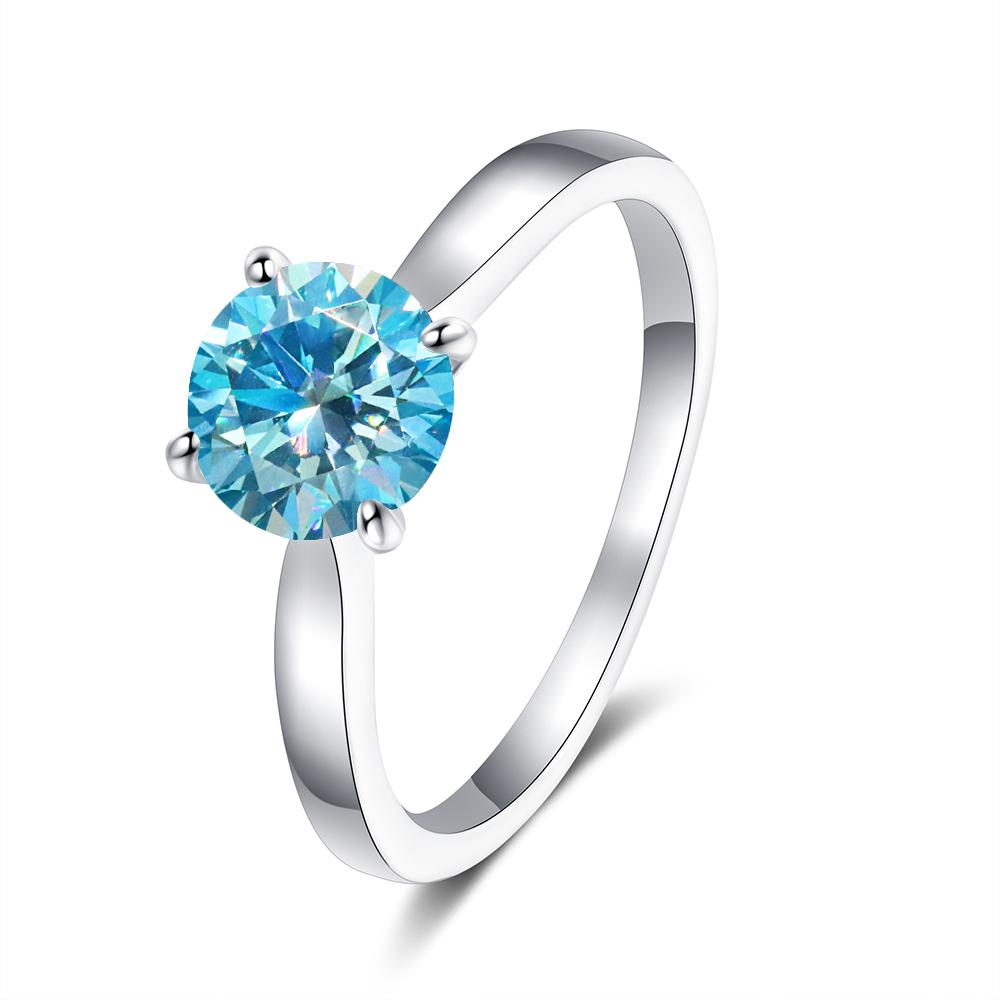 2 Carat Colorful Moissanite Rings D Color VVS Original Silver 925 Jewelry For Women Wedding Bands with GRA