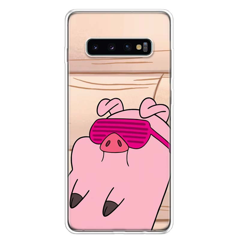 Cute PINK Pig Cartoon Cover Phone Case For Samsung Galaxy S10 Plus S20 FE S21 S22 Ultra S10E S9 S8 + S7 Edge J4 Housing Shell