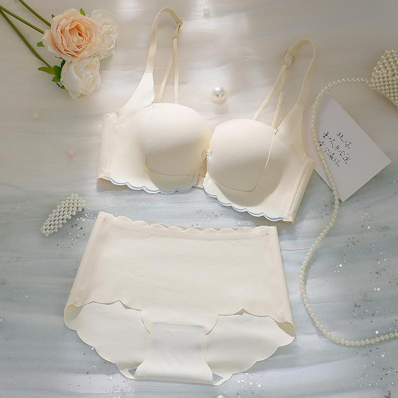 Front Buckle Beautiful Back Underwear Women's Small Breasts Show Large Gathering Anti-sagging No Steel Ring Sexy Non-marking Pull Adjustment Bra Cover