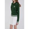 GOXO Knit Cardigan Classic Logo Green