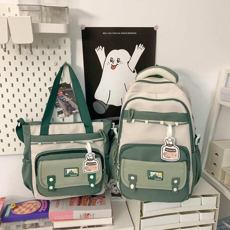 Fashion Color Collision Large Capacity Student Backpack For School Travel And