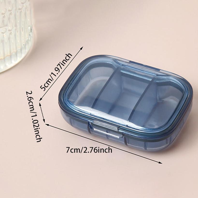 3-Compartment Small Pill Box Container Portable Travel Pill Organizer for Pocket Purse Medicine Vitamin Holder Dispenser