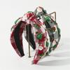 Christmas Theme Headband for Women Girl Non-Slip Knot Turban Headband Makeup Hairhoop Rhinestone Charm Plaids Hair Hoop