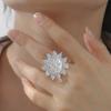 Teamer Big Sunflower Open Ring For Women Stainless Steel Gold Color Adjustable Finger Rings Bohemian Jewelry Gift Wholesale
