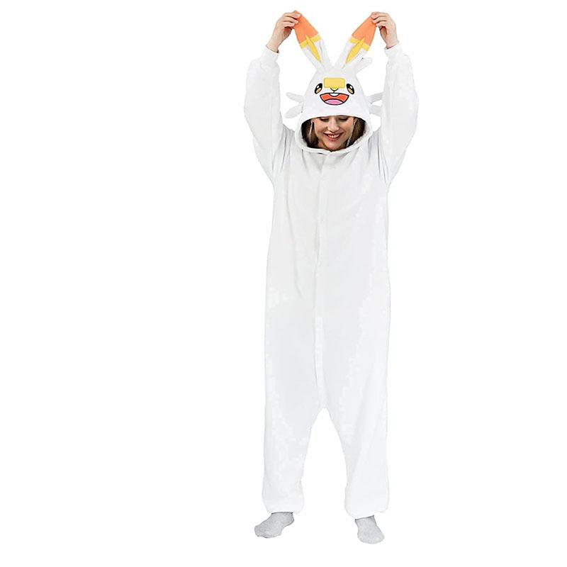 Scorbunny Cosplay Costume Anime Kigurumi One-Piece Pajamas Winter Homewear