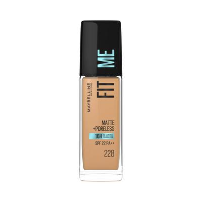 New York Fit Me Matte Foundation LSF 22 Ölkontrolle Flüssiges Make-up Für ölige Haut Natürliches Finish 228 Soft Tan 30 ml
