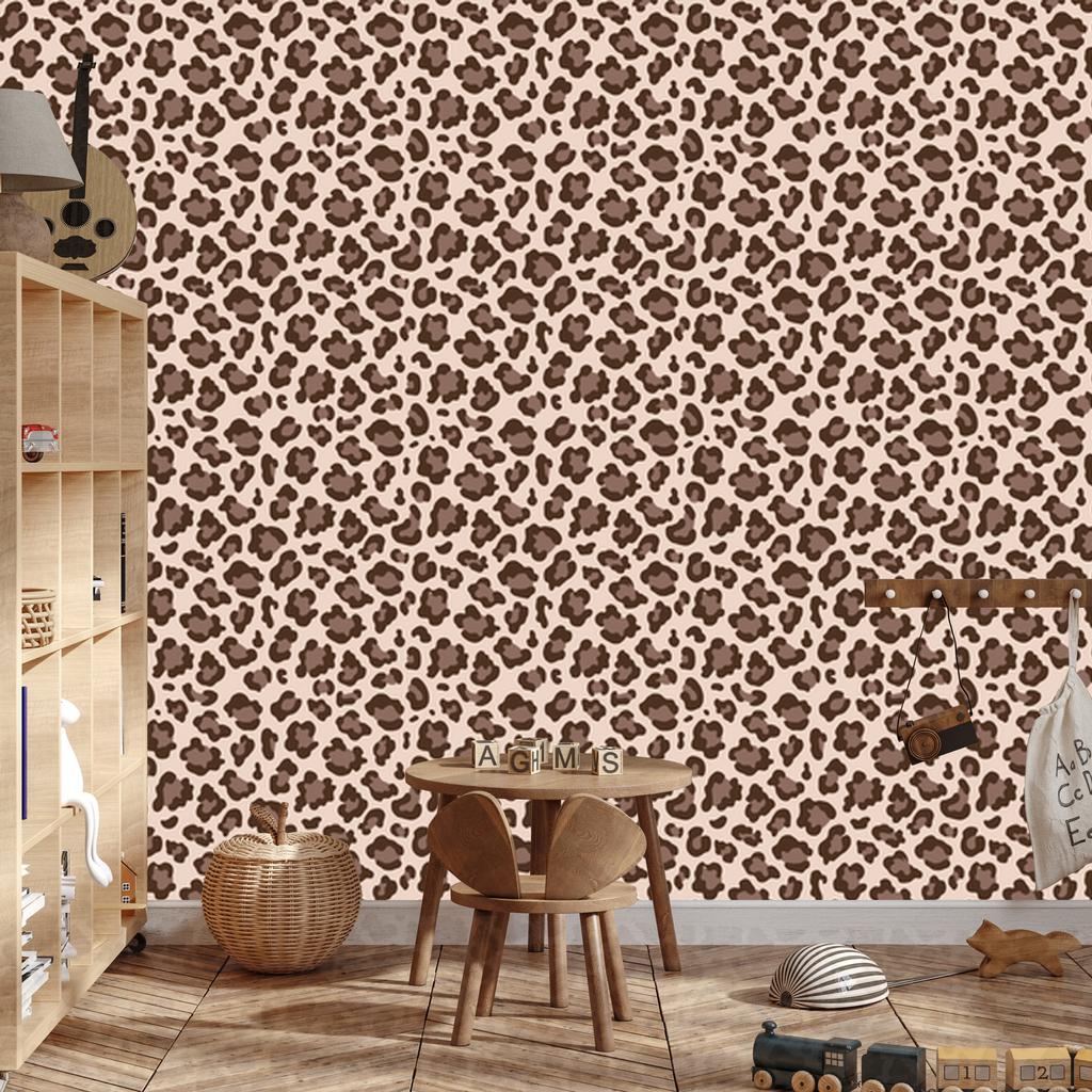 Animal Skin Wallpaper Beige, Rust and Cream 50x1000