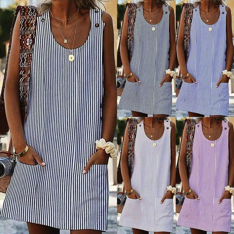 Elegant Plus Size Women Summer Short Sleeve Long T-shirt Casual Mini Dress