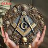 Masonic Metal Wall Art Freemason Symbol Sign Bar Garage Decor