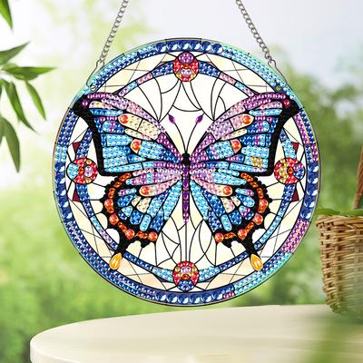 2pcs Animal Theme 2D Flat DIY Special Shape Hanging Diamond Art Kits Single-Sided Drill Diamond Art Pendant Wall Door Decoration