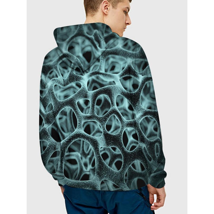 Herbst Winter North Eisbär Pullover Langärmel 3D-Druck Herren Hoodie Schwarzes Katzenmuster Trendige Sportbekleidung Sweatshirt