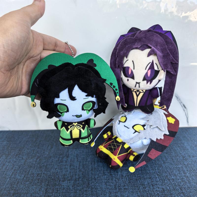 12Cm Stuffed Cute Freak Anime Game Circus Character Pierrot / Harlequin And Jester Cartoon Plush Toys Bag Keychain Plushie Doll