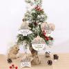 1/4Pcs Wooden Merry Christmas Ornament Farmhouse Rustic Xmas Tree Hanging Double Layer Splicing Love Heart Star Round Shape Holiday Decoration