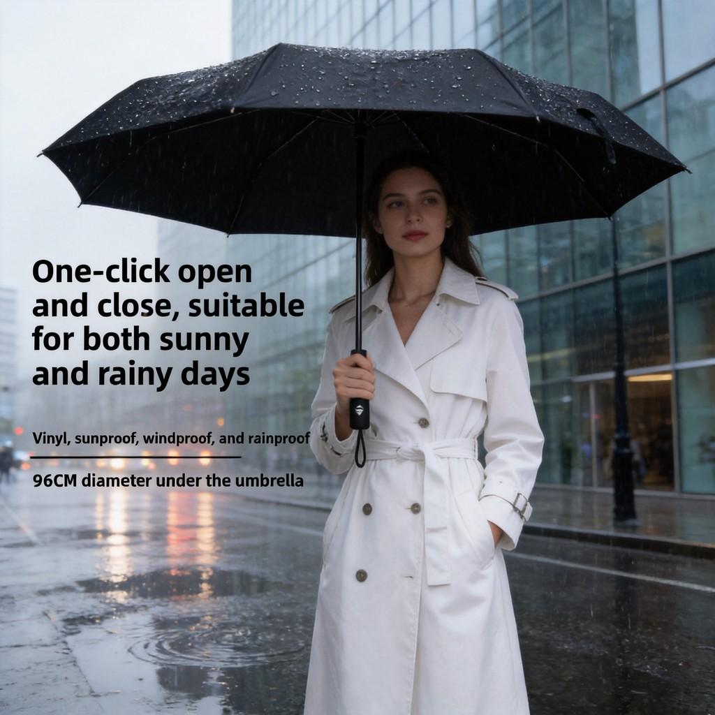 Modern Minimalist Automatic Folding Umbrella Windproof Rainproof For Adults