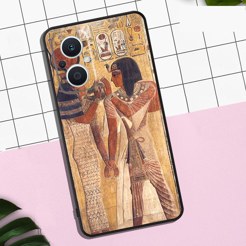 

Egypt Pharaoh Mural Case For OPPO Reno 11 12 13 F 8T 7 8 10 Pro OPPO Find X8 Pro X3 X6 Pro X5 Lite Cover Coque OPPO Reno8 Lite