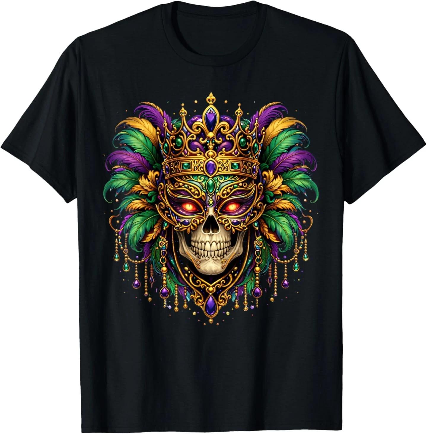 Mardi Gras Costume Sugar Skull Carnival Mardi Gras T-Shirt XL
