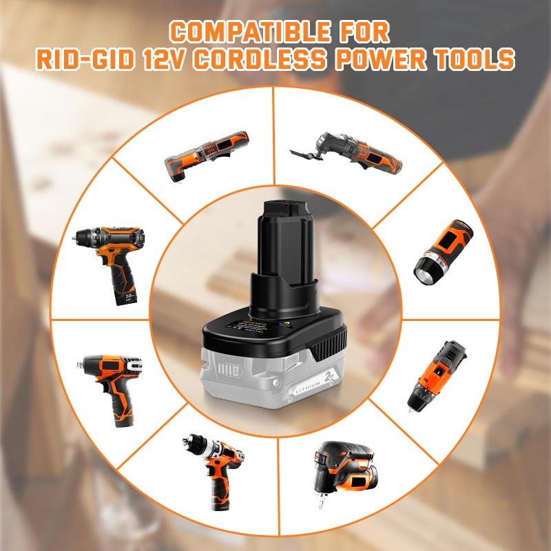 AR18AR12 Battery Adapter for Ridgid AEG 18V Li-ion Batteries Converting To for Ridgid 12V Li-ion Battery Cordless Power Tools